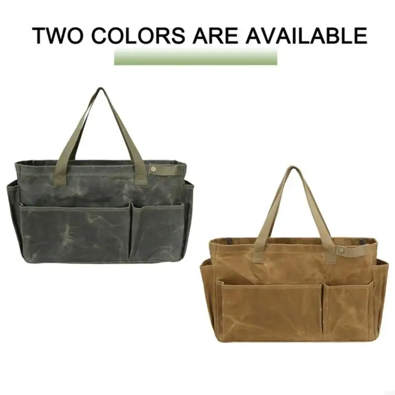 

Portable Waxed Canvas Pot Utility Storage Bag for Outdoor with Breathable Design