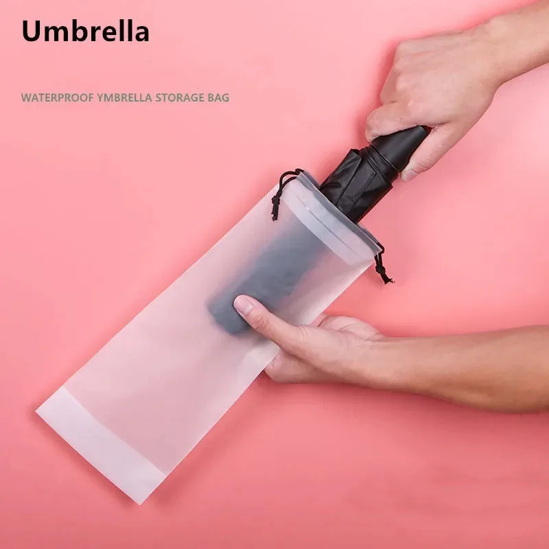 

Folding Umbrella Storage Bag, Waterproof Bundle Pocket,Anti-wet Carry-on Bag, Umbrella Cover, Transparent Drawstring Bag, Travel