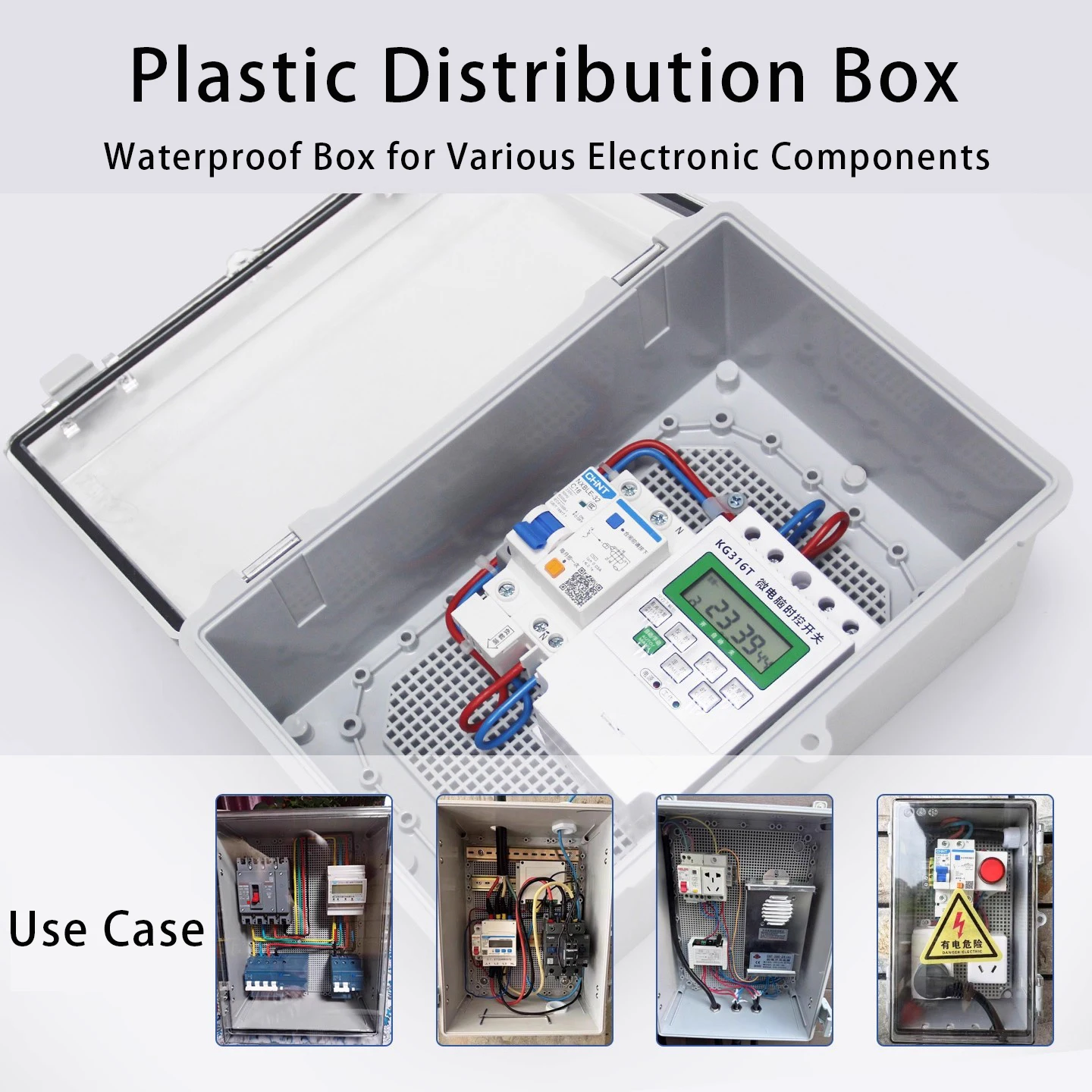 IP66 Waterproof Junction Box Gray/Transparent Electrical Enclosure ABS Plastic Connections Box Outdoor Power Distribution Case