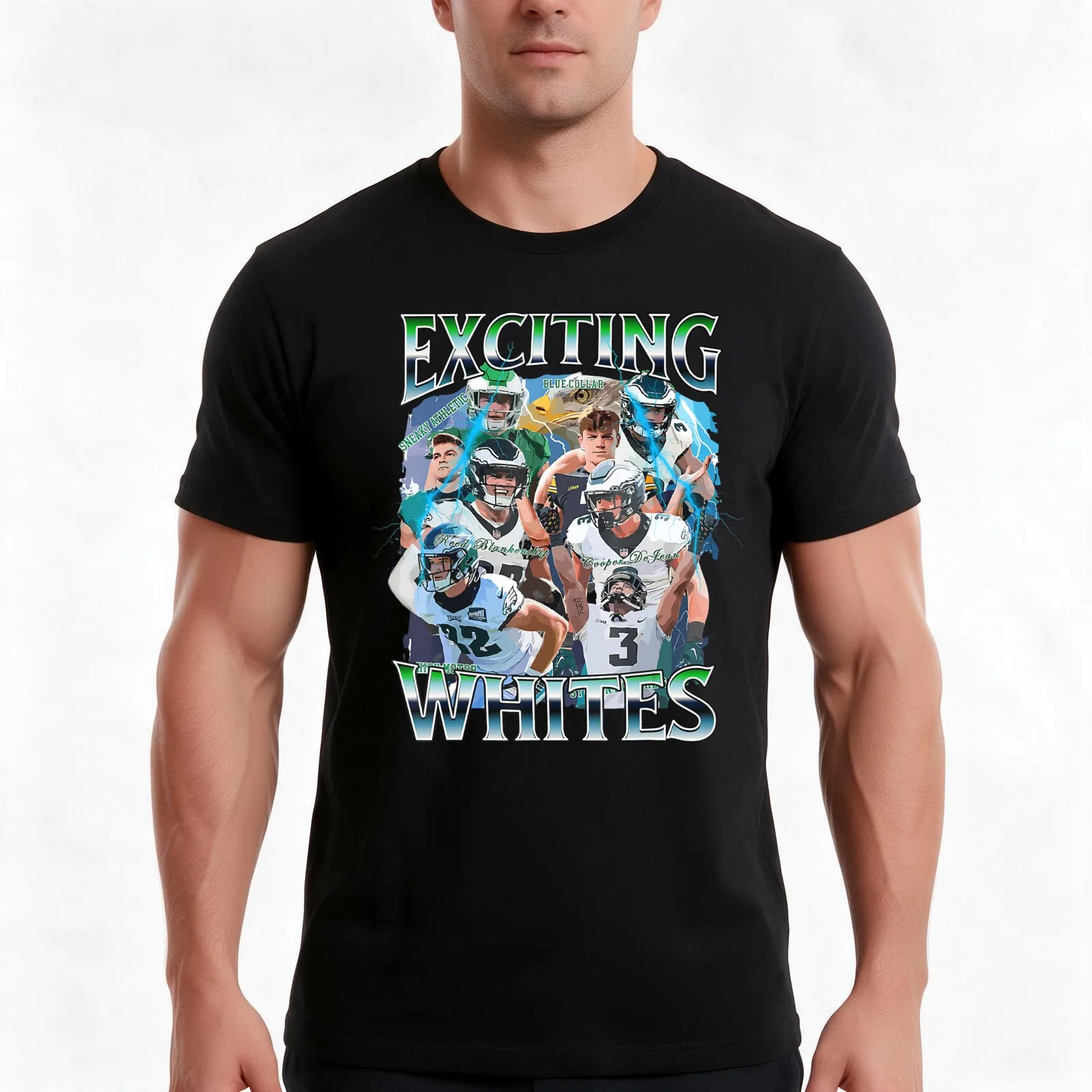Exciting Whites T-Shirt, Summer Casual Cotton Tee, Oversized Streetwear Tops, Vintage Graphic Print, Loose Fit Short Sleeve