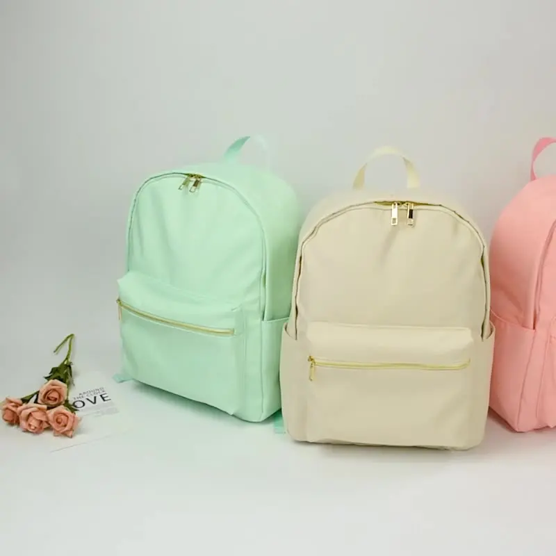 5pcs Waterproof Nylon Women's Backpack Fashion Schoolbag for Schoolgirls Classic  Travel Simple Casual Bag Color Customization