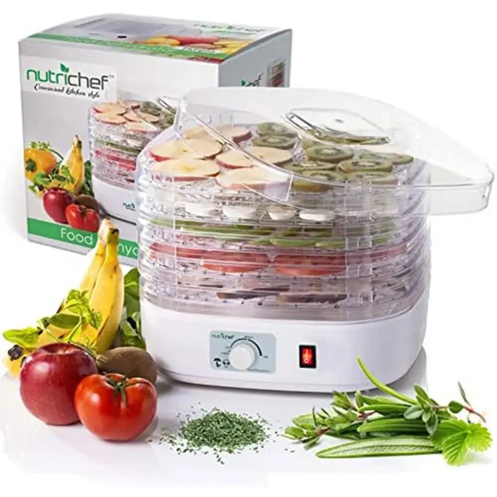 Electric Food Dehydrator 5 Tray Rack Machine Kitchen Countertop Nutrient-Rich Preservation with Simple Operation and Enhanced