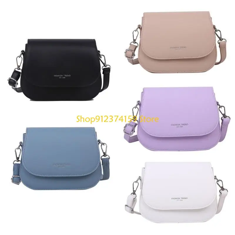 G5AE Contemporary Candy Color Shoulder Bag for Women Soft Faux Leather Crossbody Purse with Adjustable Strap for Daily Use