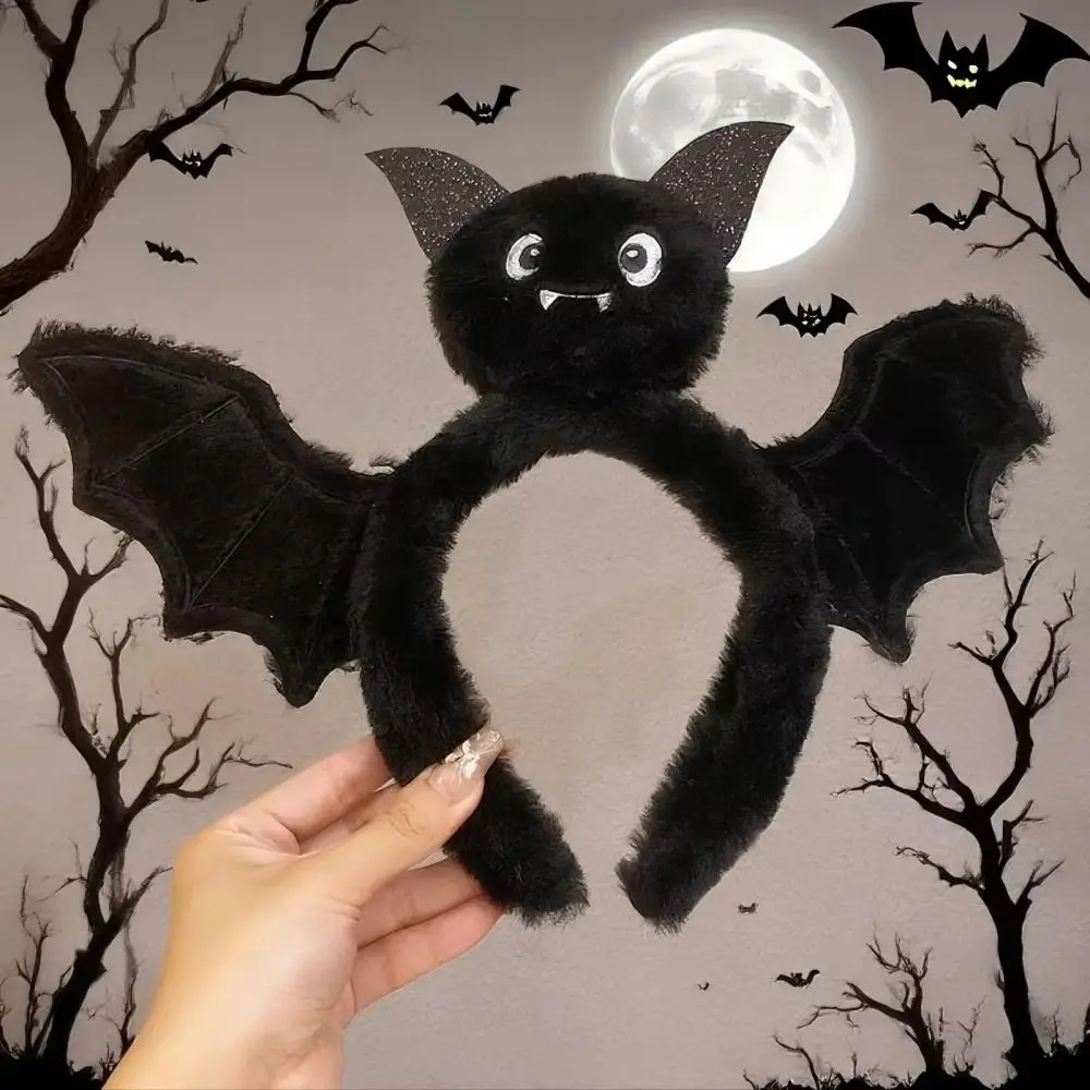 Cute 3D Spider Headband Plush Black Headdress Halloween Funny Headwear Big Spider Dark Style Flexible Spider Headband