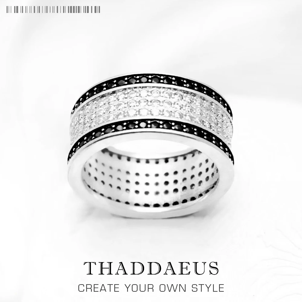 

Black And White Ring,Europe Style Glam Fine Jewerly For Women Gift In 925 Sterling Silver