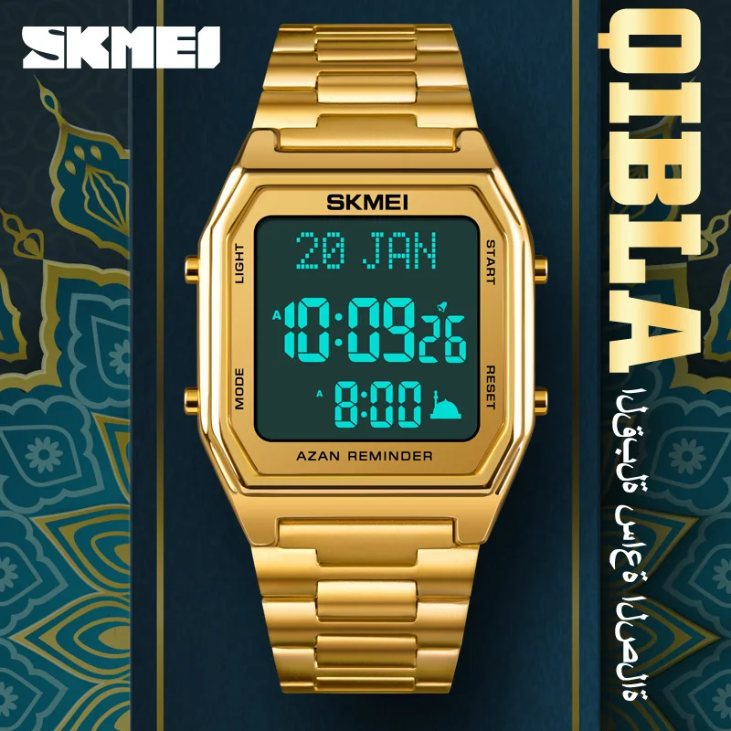 skmei original brand men's watches luxury digital electronic watch fashion new bttery time remind wristwatch man steel clock