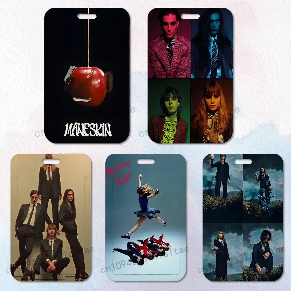 

M-Maneskin-N Badge Holder Pass Bus Work Card Cover Chest Pocket Students Gift ID Card Holder