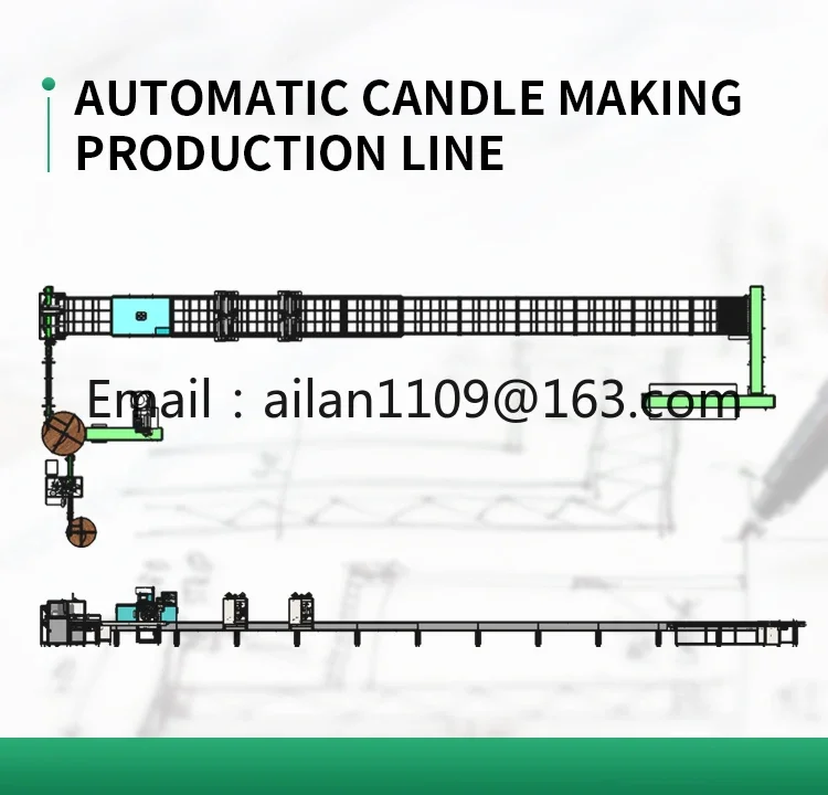 Full Automatic Candle Filling  Production Line 12 Nozzles 60 Meters Conveyor Belt Labeling Machine 5 Ton A Day Candle Making