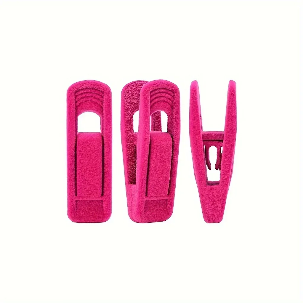 10pcs Velvet Hanger Clips, Clothes Pins, Strong Finger Clips Perfect For Thin Velvet Hangers, Closet Accessories