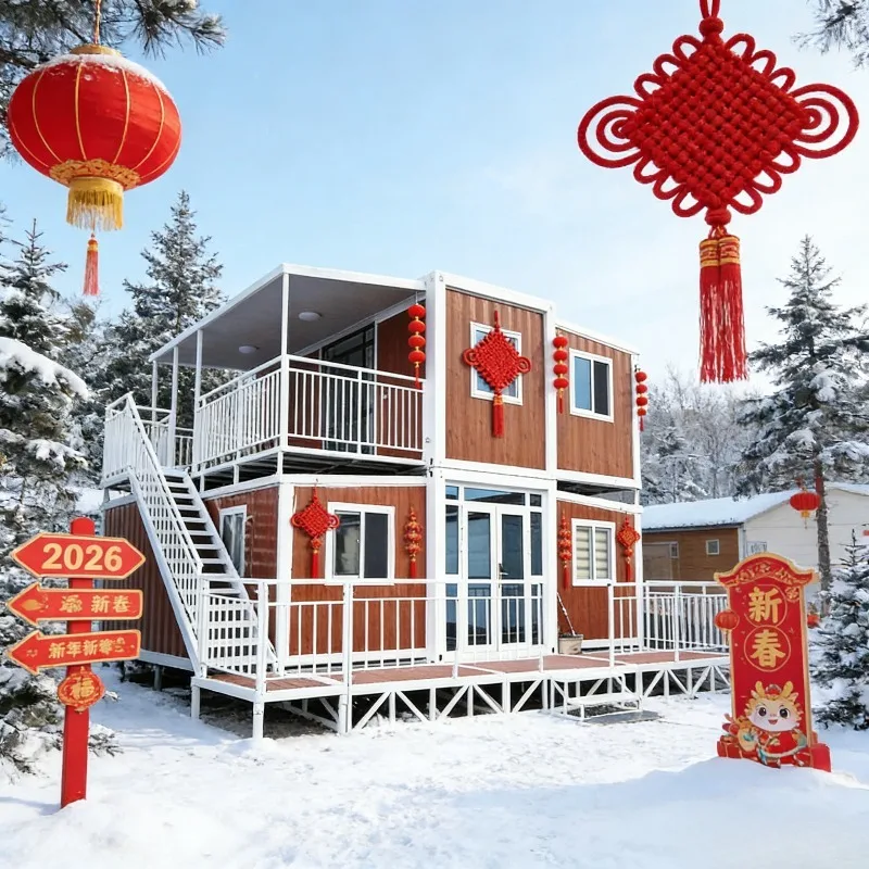 Detachable Portable Flat Pack Container Cabin Luxury Prefab Home Quick Assemble Steel Design Mobile Prefabricated House