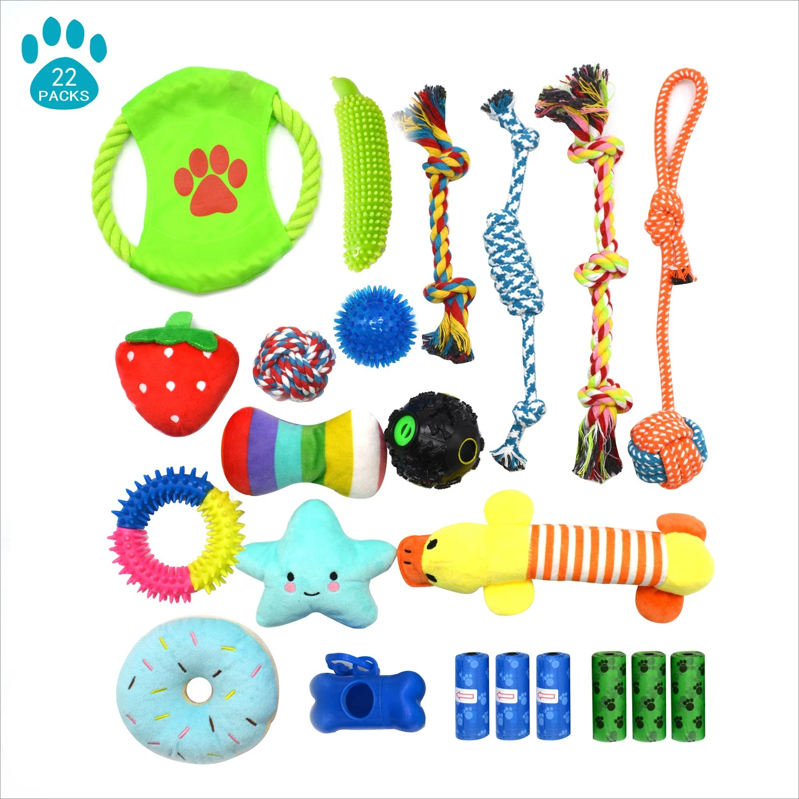 

Durable Dog Toy Set For Small Medium Dogs Bite Resistant Teething Rope Knot Interactive Training Pet Toys