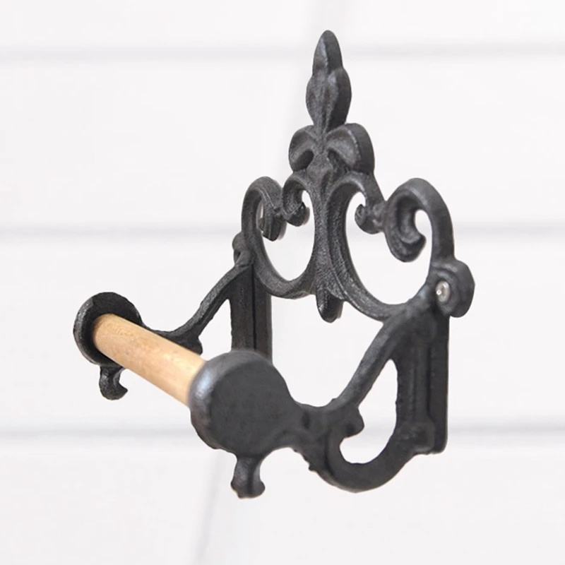 Toilet Paper Holder Retro Wrought American Style Wall Mounted Toilet Roll Holders for Home Black Bathroom Accessories
