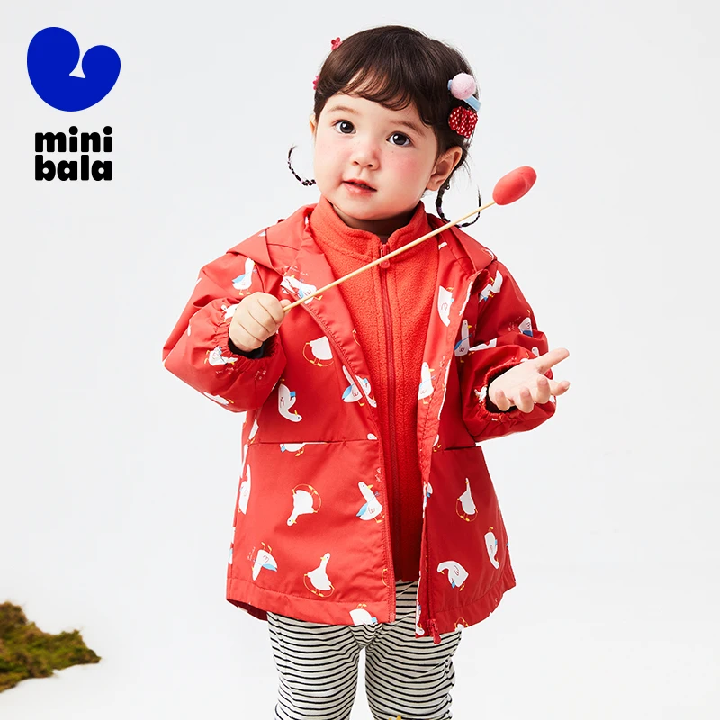 Mini Bala Casual Wear Children Jacket Fashionable 2024 New Spring and Autumn New Windproof Two-Piece Removable Liner Jacket