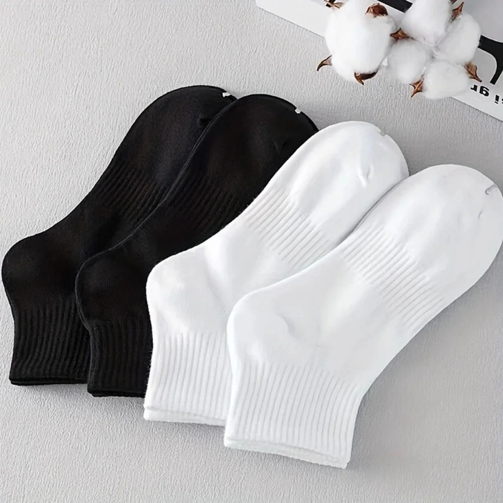 5 pares de calcetines para hombre y mujer, finos, transpirables, blanco puro, Trendyy, calcetines de verano desodorantes y absorbentes del sudor