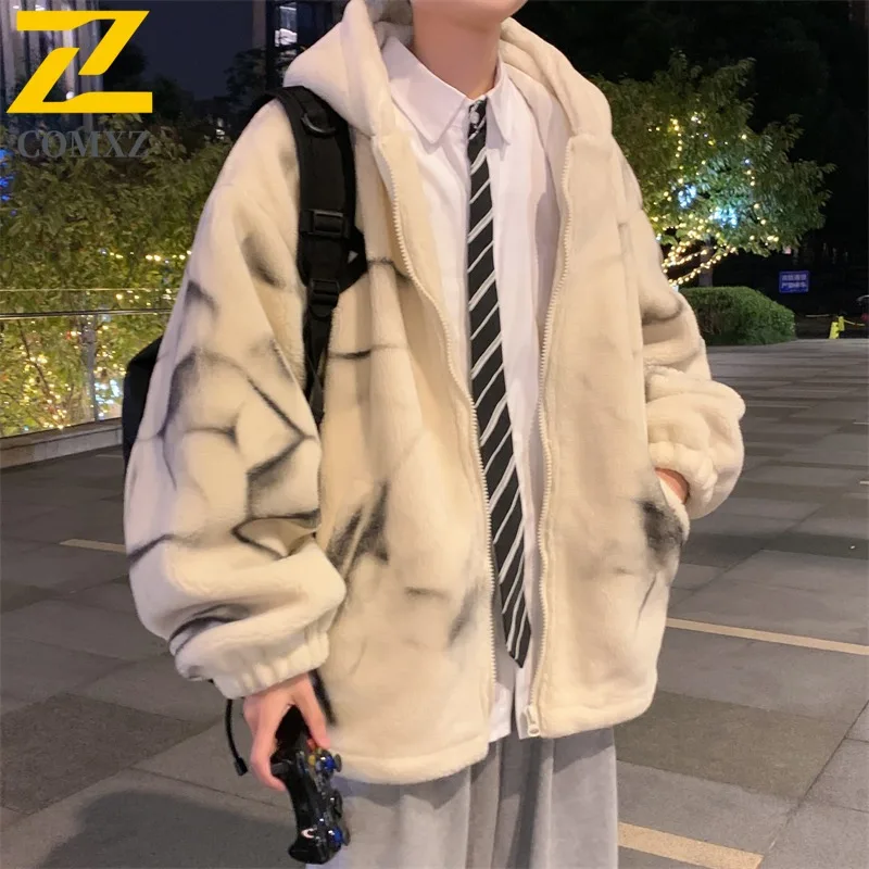 

COMXZ Men's Fleece Jacket Trendy Travel Trip Cold-Resistant Daily Outing Padded Jacket Camping High Quality Thick Winter Padding