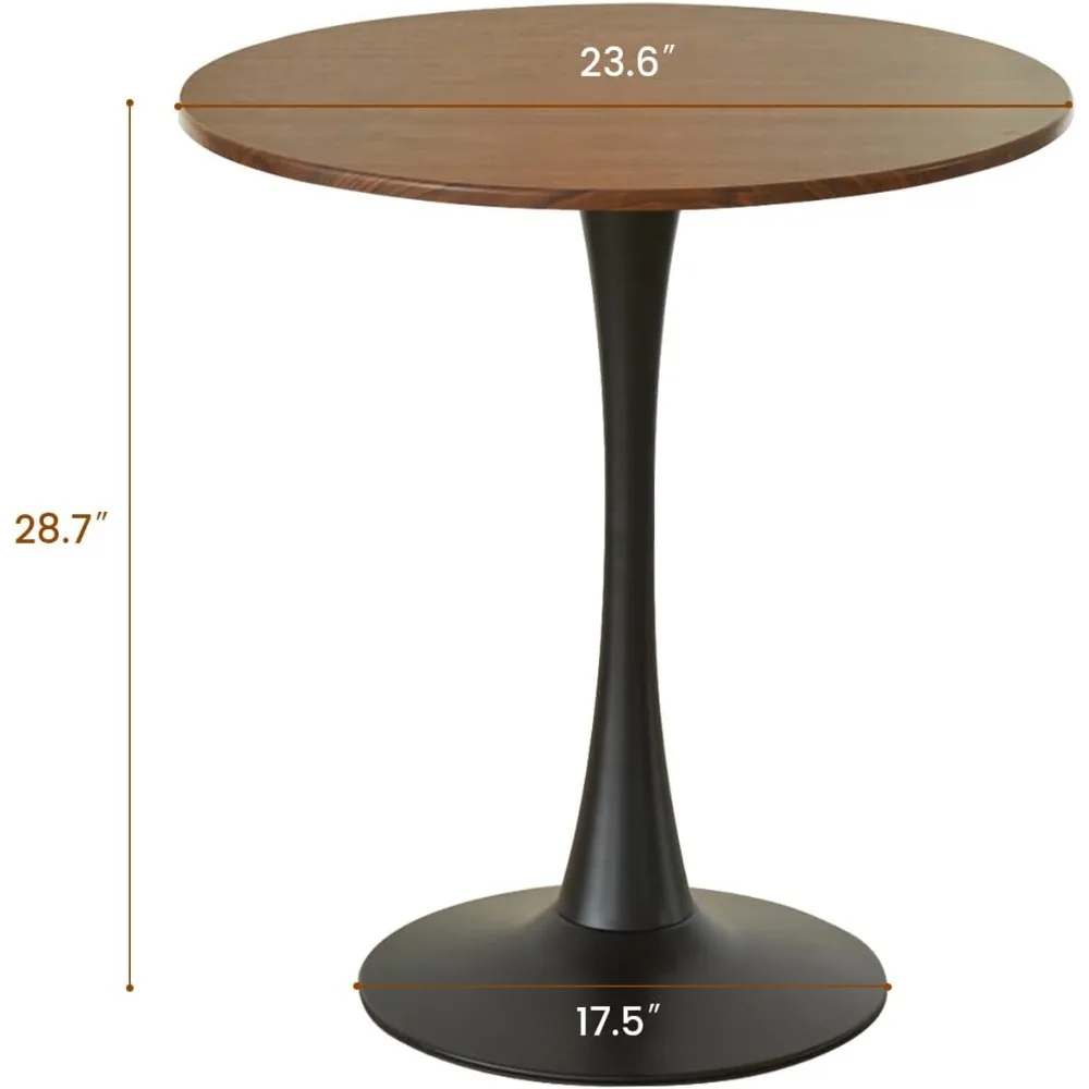 24 Inch Metal Dining Table Tulip Table with Thickened Tabletop