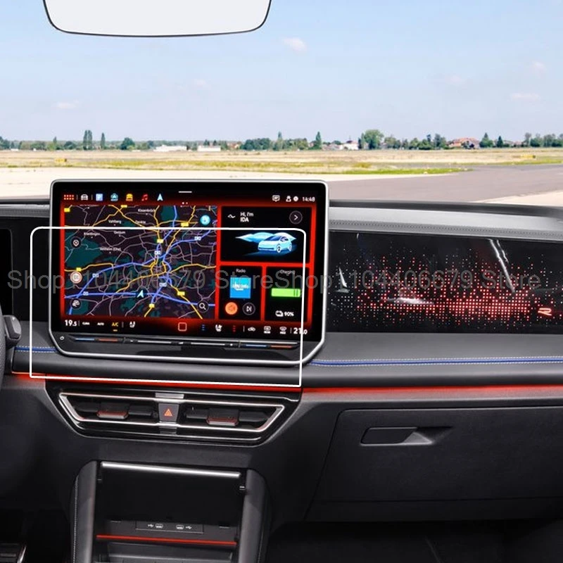 طبقة رقيقة واقية من الزجاج المقسى لشركة فولكس فاجن تيجوان 3 2024 2025 12.9 بوصة أو 15 بوصة نظام تحديد المواقع والملاحة شاشة LCD ملحقات مضادة للخدش #2