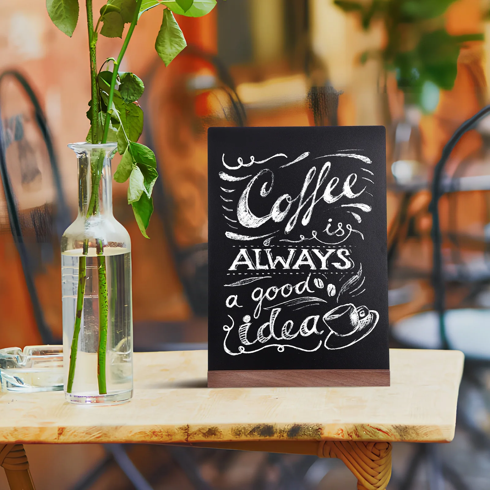 Small Chalkboard Mini Blackboard Sign Tabletop Display Stand Menu Board Message Board for Kitchen Restaurant Office Portable