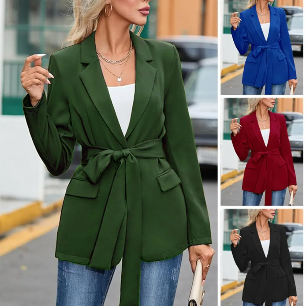 Autumn New Women's Professional Jacket Casual Cardigan Lace Detail in Stock for