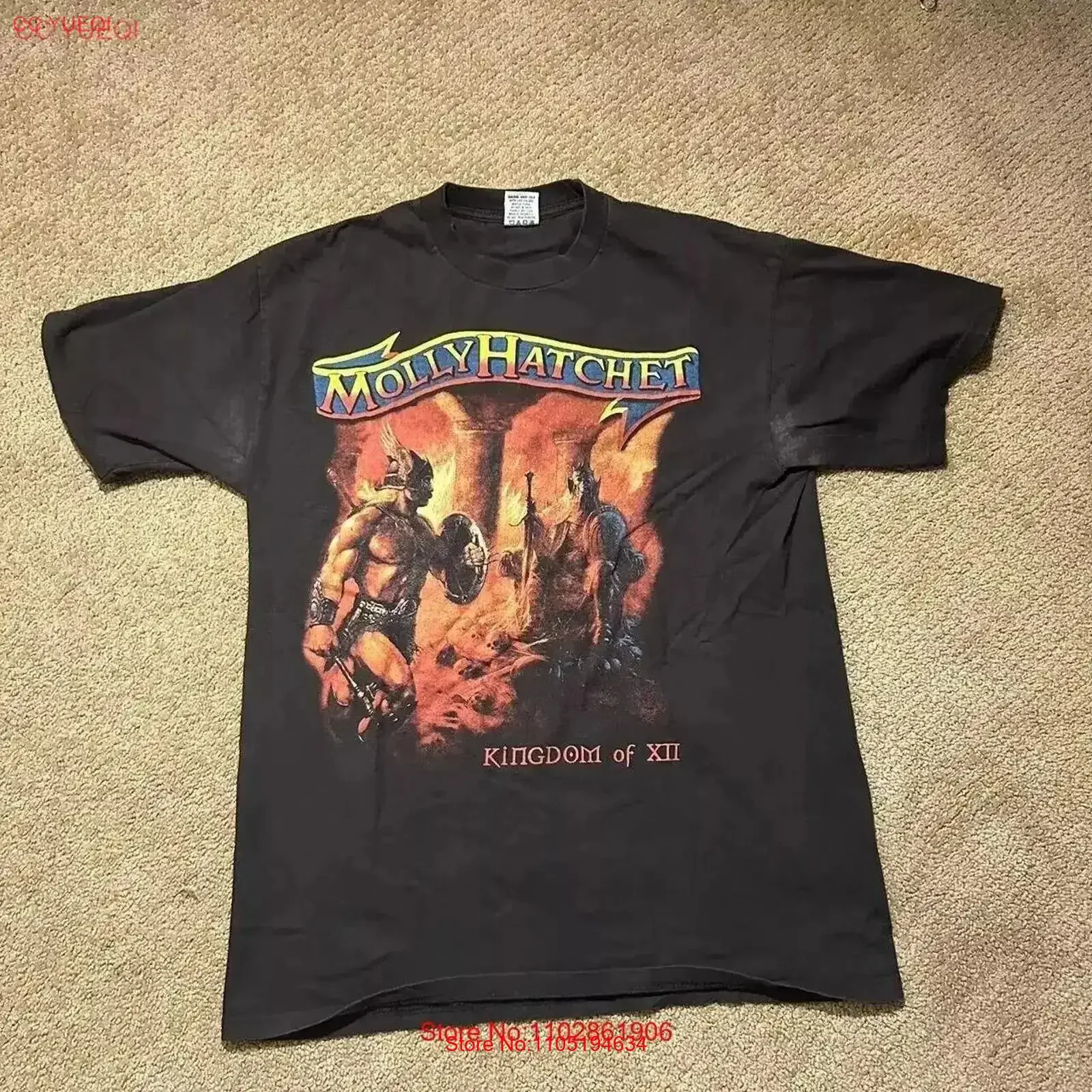 90's Molly Hatchet T shirt Rock Band Black S 5XL KH12987 vintage Washed Soft Casual Stretched Versatile Stylish graphic