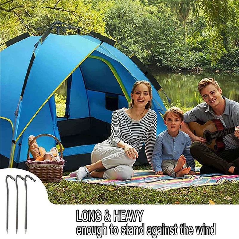 

B93B-Tent Pegs 80 PCS 18Cm Metal Heavy Duty Tent Hooks Aluminum Alloy Rust Free Camping Tent Ground Pegs