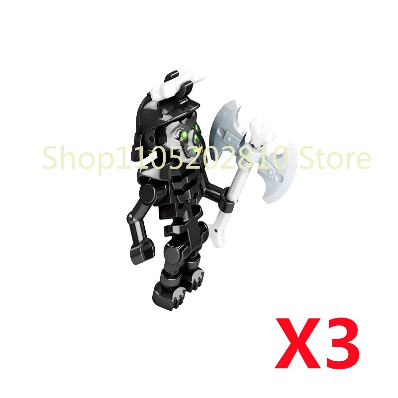Halloween Totenkopf MOC Figuren Bausteine Mittelalterliches Skelett Ritter Armee DIY Integrierte Mini-Bausteine Buntes Dekoratives Spielzeug Geschenk