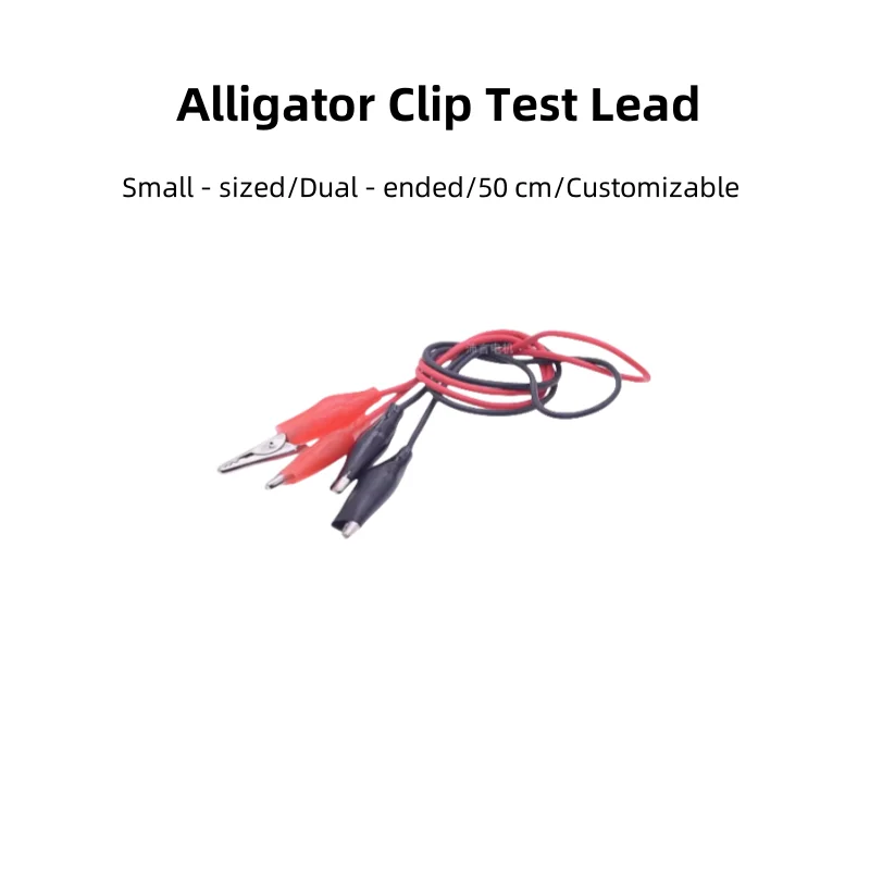 Dual Alligator Clip Cable: Banana Plug to Alligator Clip, 2-Wire 4-Clip Colorful Test Lead