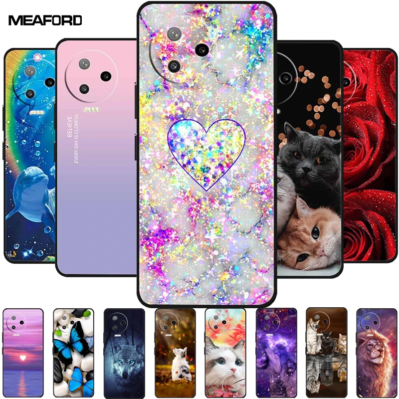 For Infinix Note 12 (2023) Cases X676C Soft TPU Silicone Cat Lion Cover for Infinix Note 12 (2023) Back Covers Coque Note12 2023