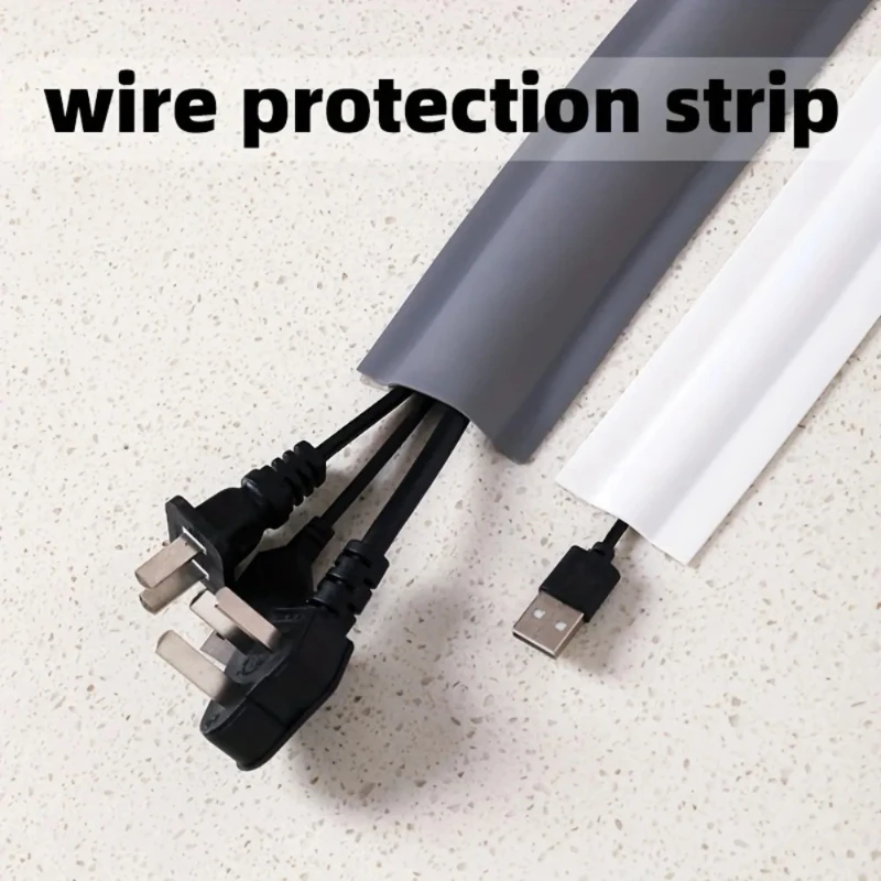 Cable Cover Protector PVC Self-Adhesive Wire Protection Strip Wear Resistant Prevent Trip Wall And Floor Wire Organizer For Home