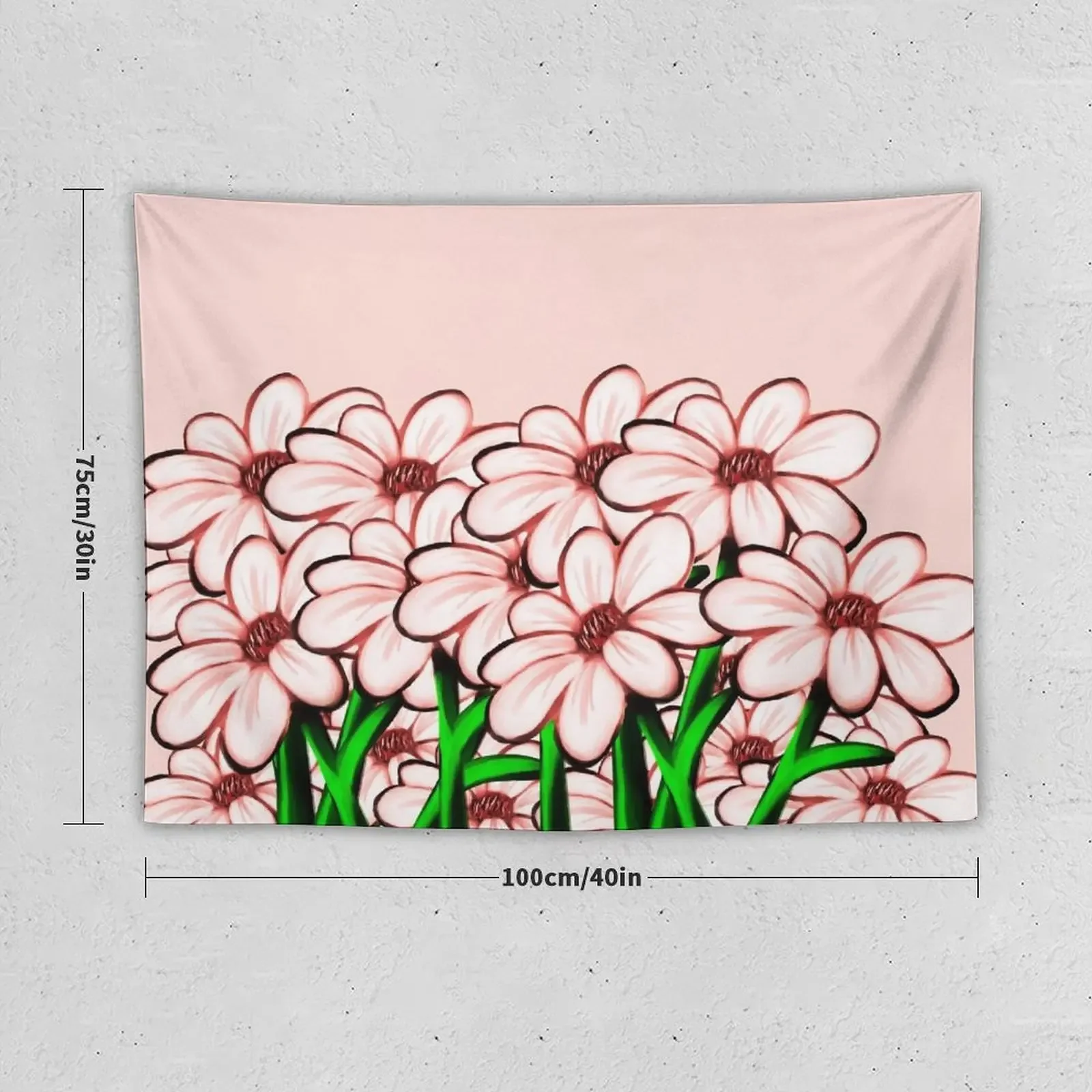 Flowers in Peace in pink Tapestry Custom Wall Decor Hanging On The Wall Tapestry