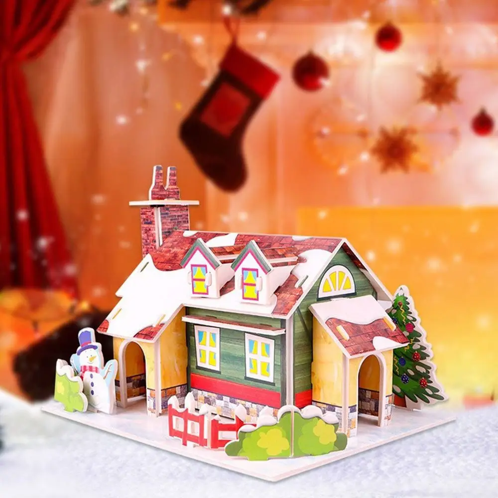 クリエイティブな手作り組み立て式クリスマス3Dパズルモデルハウスペーパー教育手作り教育用DIYパズル