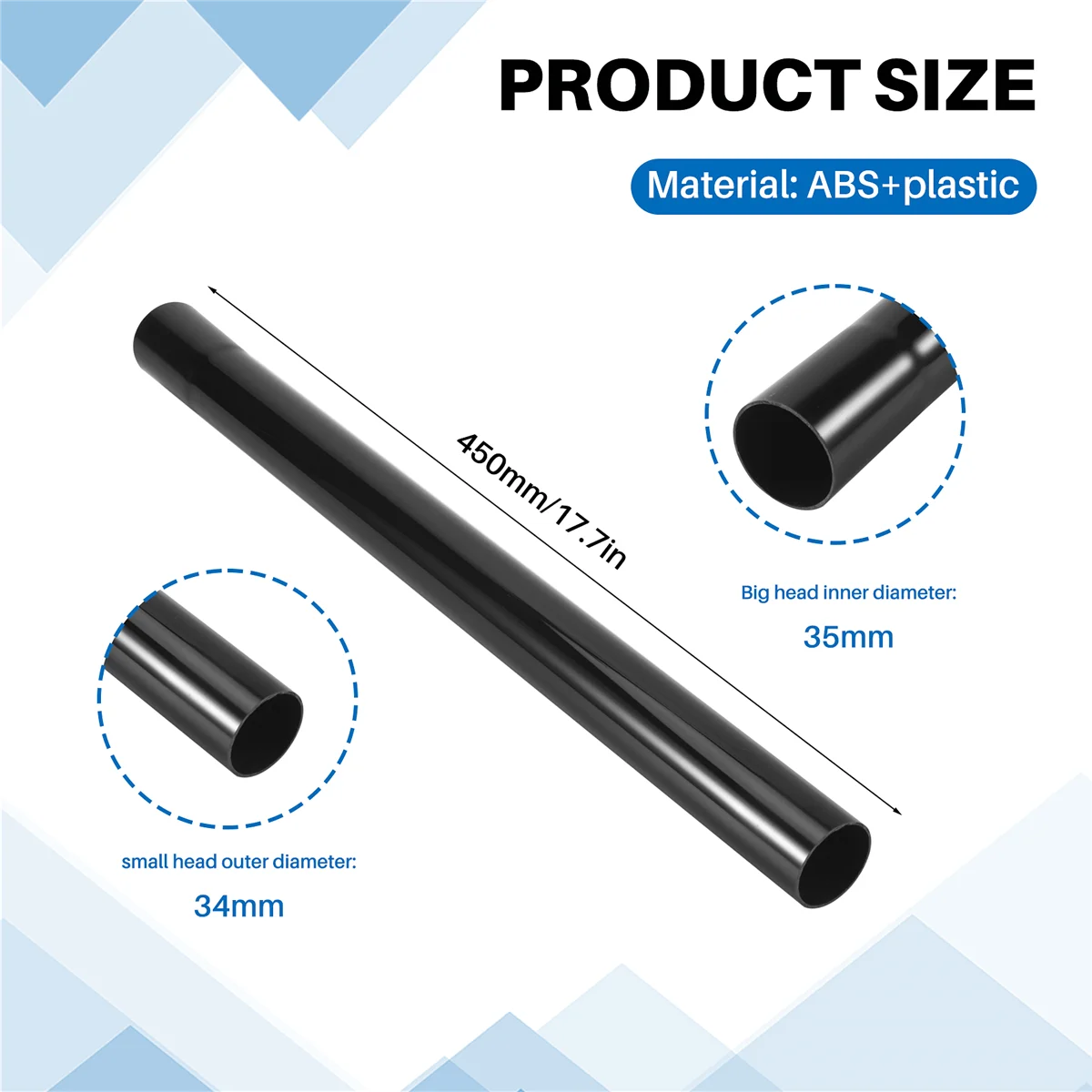 1PCS Vacuum Cleaner Accessories Vacuum Cleaner Straight Tube Long Rod Hard Tube Long Handle Head Inner Diameter 35mm