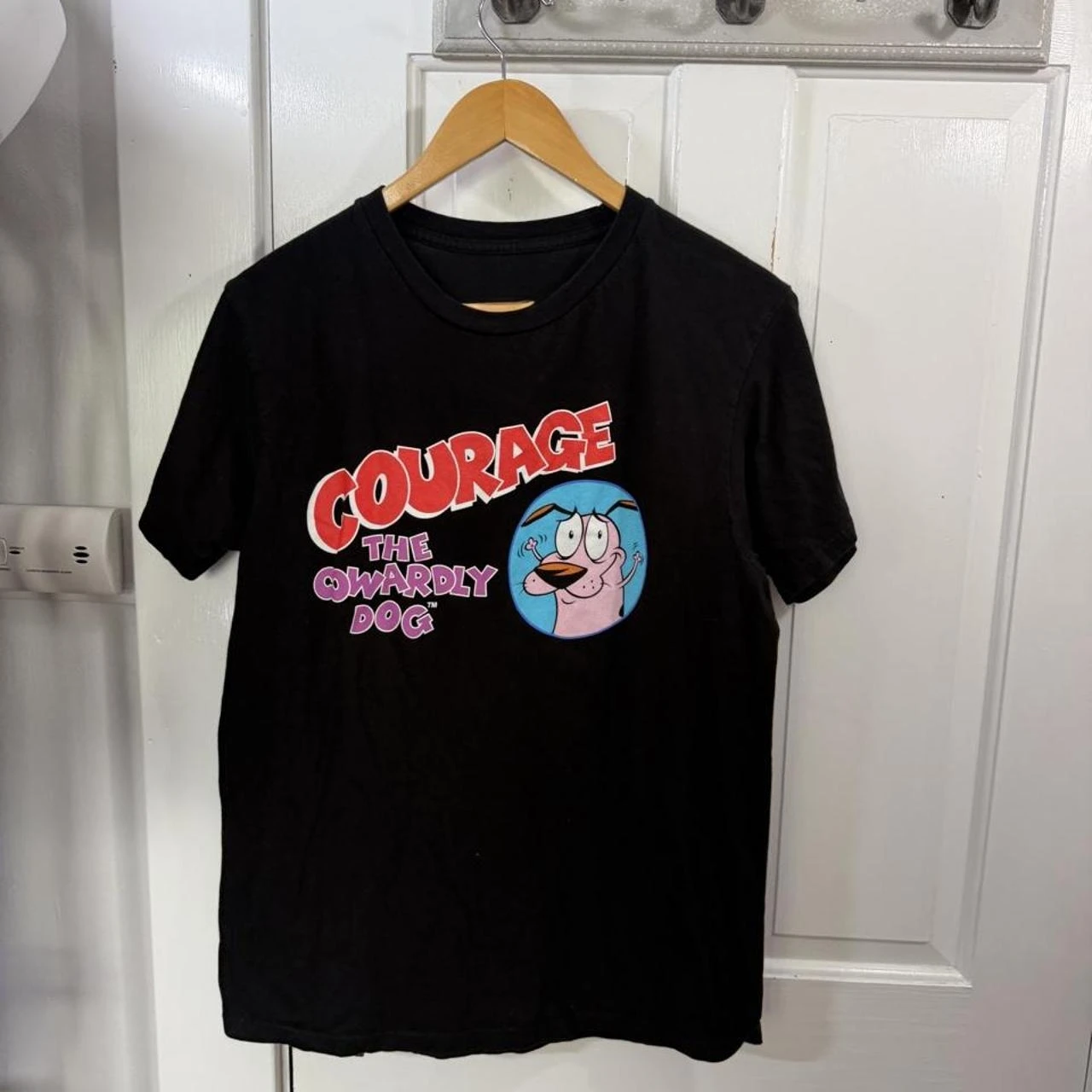 Vintage Courage the Cowardly Dog Cartoon Print Short Sleeve T-Shirt Retro Unisex Graphic Tee 90s Nostalgia Summer Streetwear Top