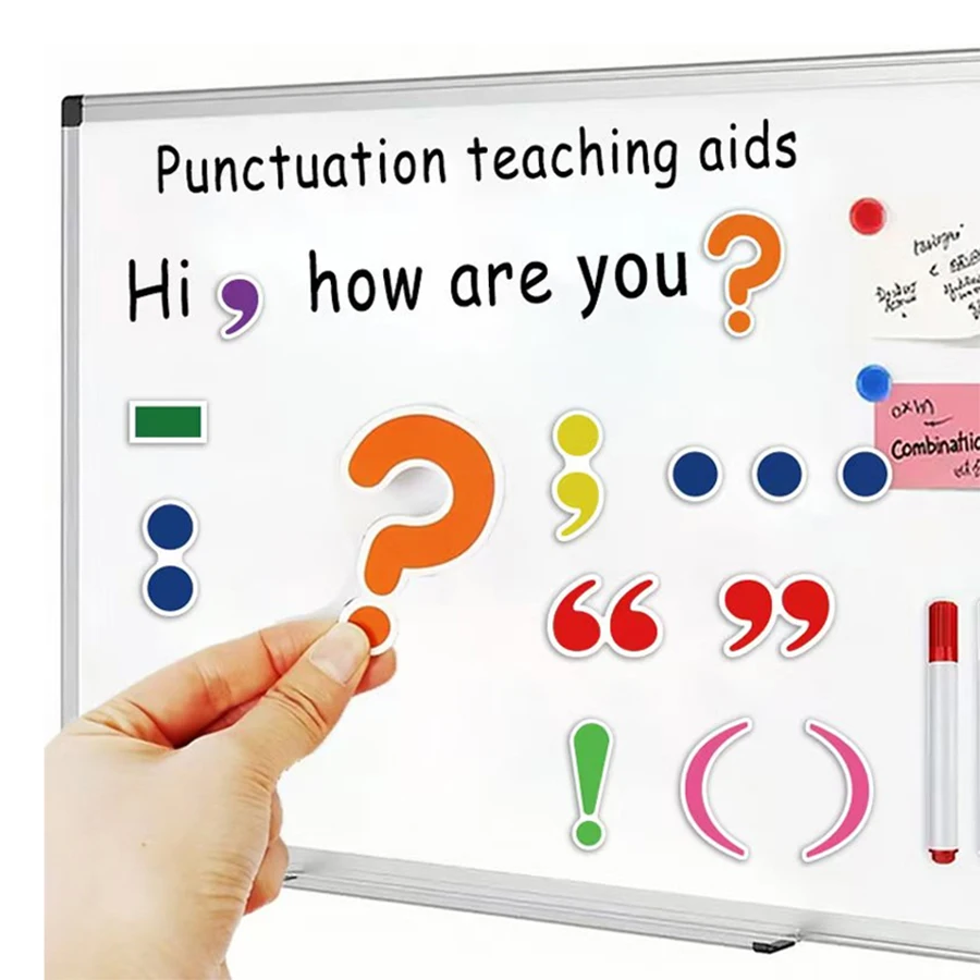 Punctuation Mark Learning Aids, Magnetic Stickers, Fridge Magnets, Stationery, Classroom Interactive Props, Ages 3+