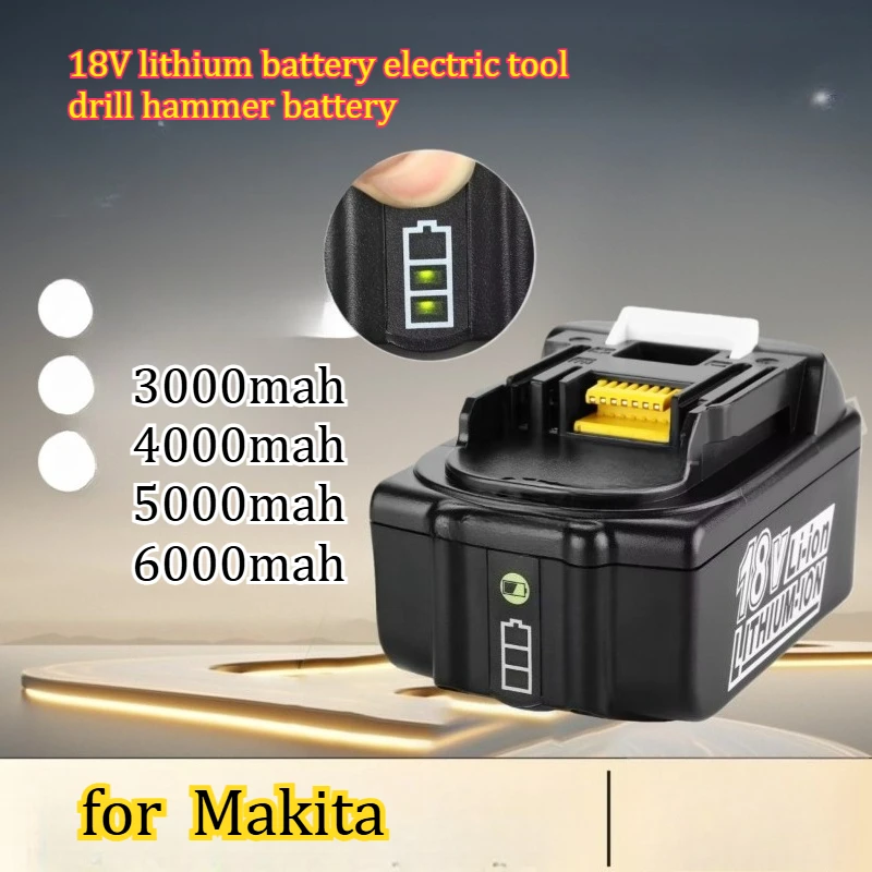 

Аккумулятор 6000 мАч, совместимый с вертикальными светильниками Makita, 18В, литиевый, для электроинструментов, дрелей, ударных молотков