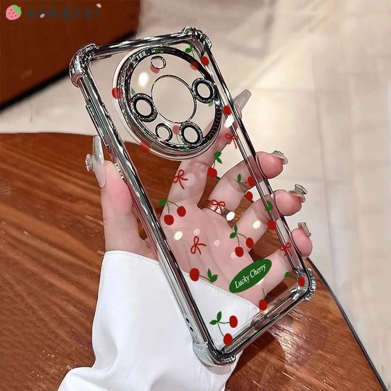 

For Redmi 14C 14R 13C 13R 12C 13 12 11A 10 Power 10C 9 Prime 9A 9T 9i 4G 5G Phone Case Red Cherry Fruit Bow Tie Soft Cover