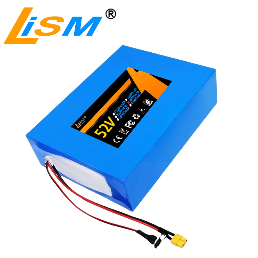 100% real capacity 52V 30Ah 18650 customizable lithium battery pack 14s10p,Free gift+58.8V charger