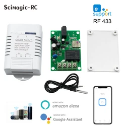 Wifi eWeLink TH16 Switch misuratore di umidità della temperatura con cavo del sensore Kit di automazione domestica intelligente controllo vocale Alexa Echo