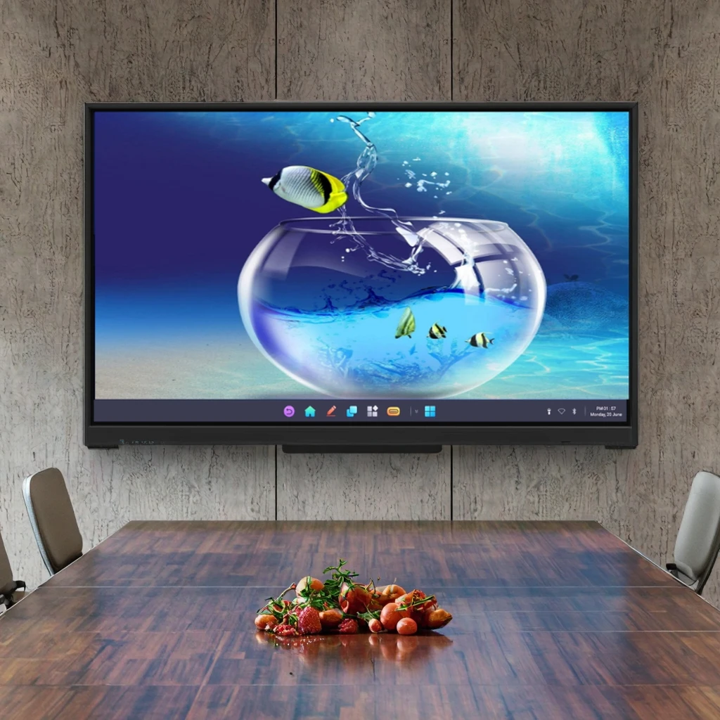 Floor-Standing TV Stand,4K LCD Touch Screen Smart Board AI Function AIO Interactive Flat Panel Display 55 65 75 86 98 110 Inch T