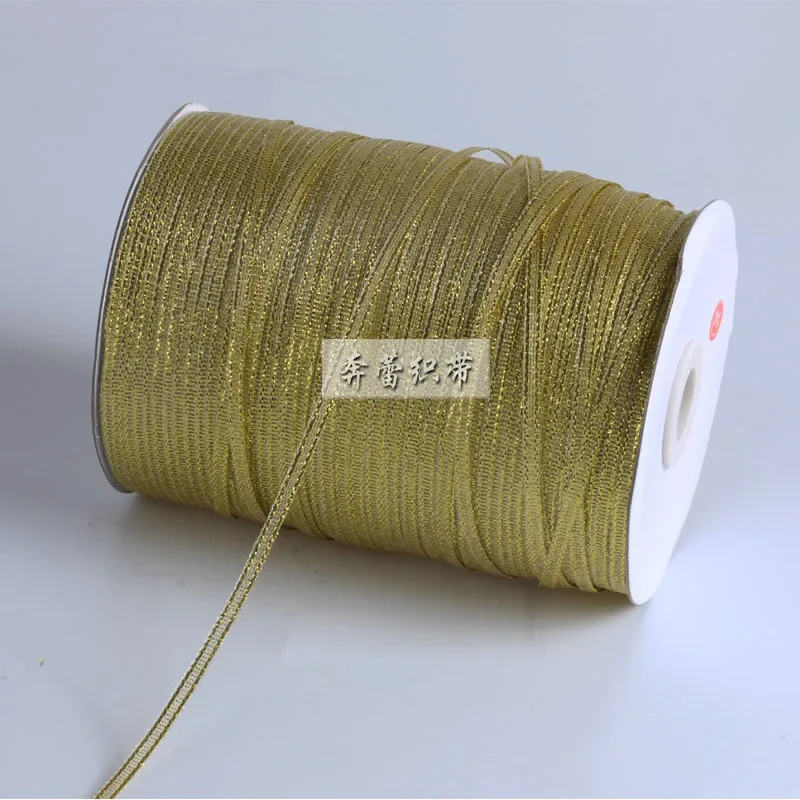 

800m/Lot 3mm Gold Silver Metallic Ribbon Balloon Tie Gift Packaging Bookmark Bow Silk Glitter Flower Decoration Craft Diy