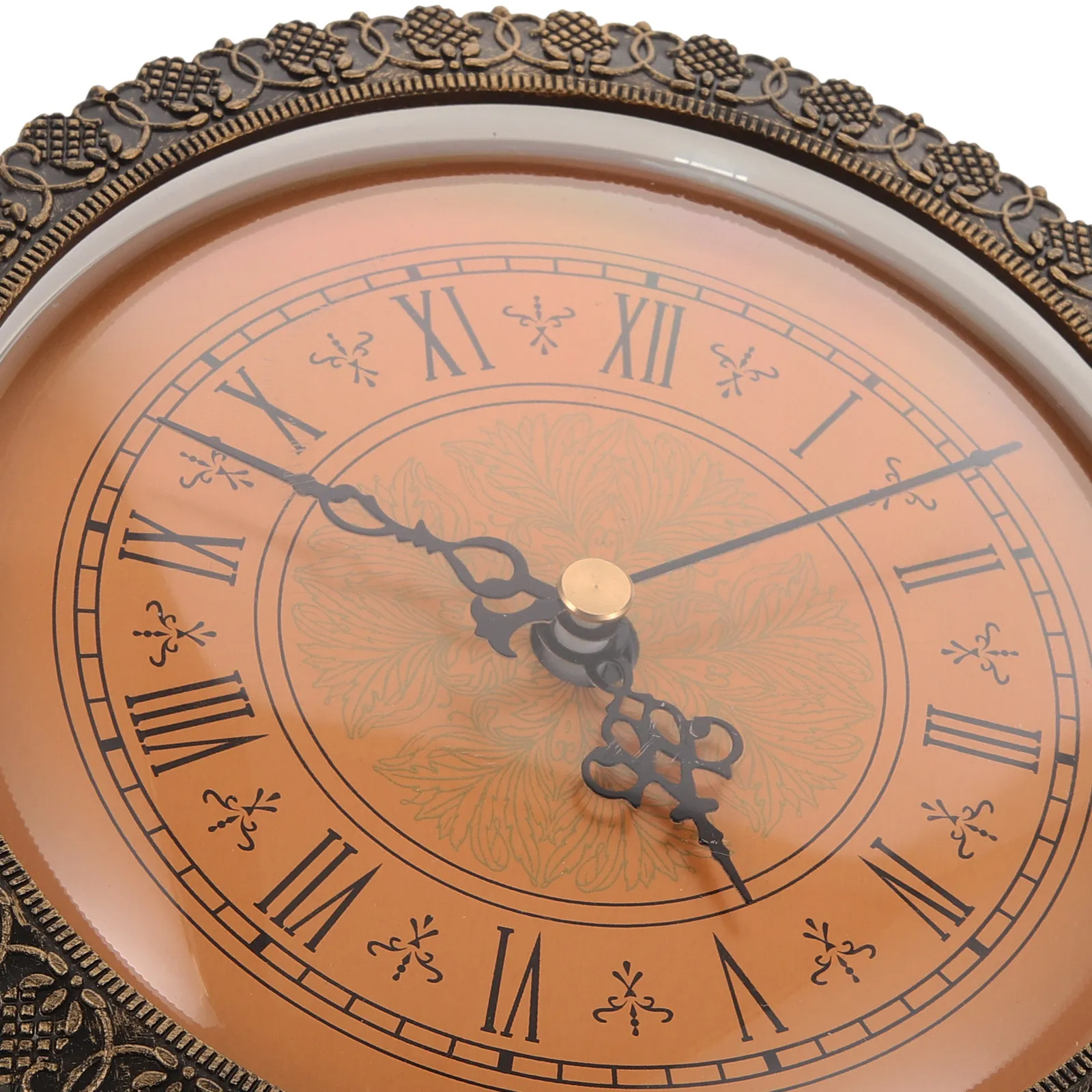 Retro Vintage Round Quartz Clock Insert DIY Clock Head Small Simple Numerals Clear Lens Sturdy Bezel Trim for Home Office Craft