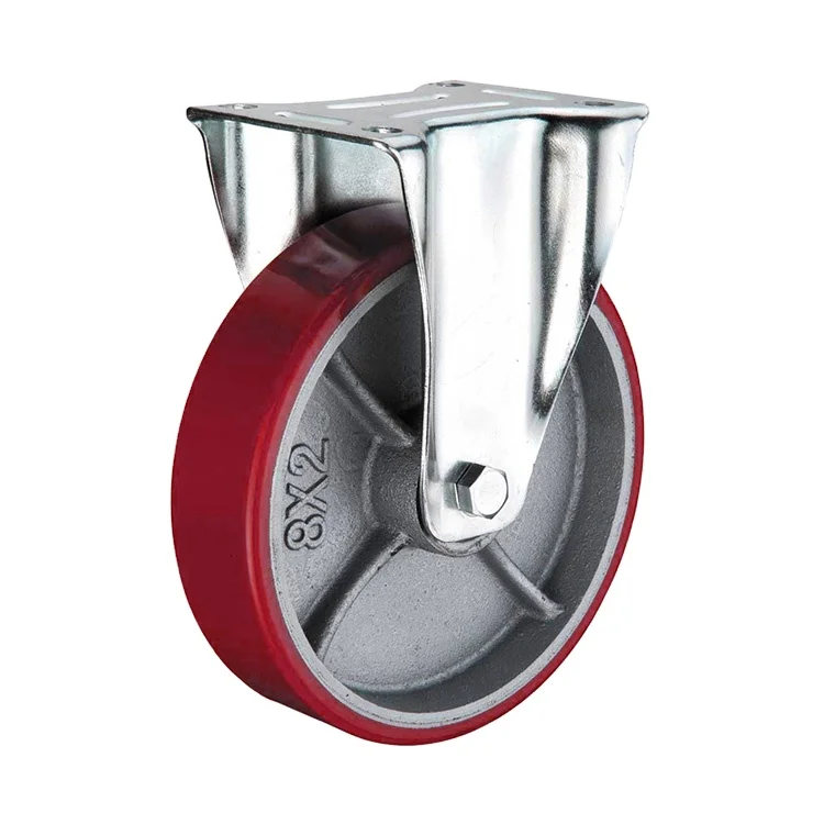 Kastor Gerobak Datar Troli Pu Roda Universal Kastor Poliuretan Inti Besi Tugas Berat