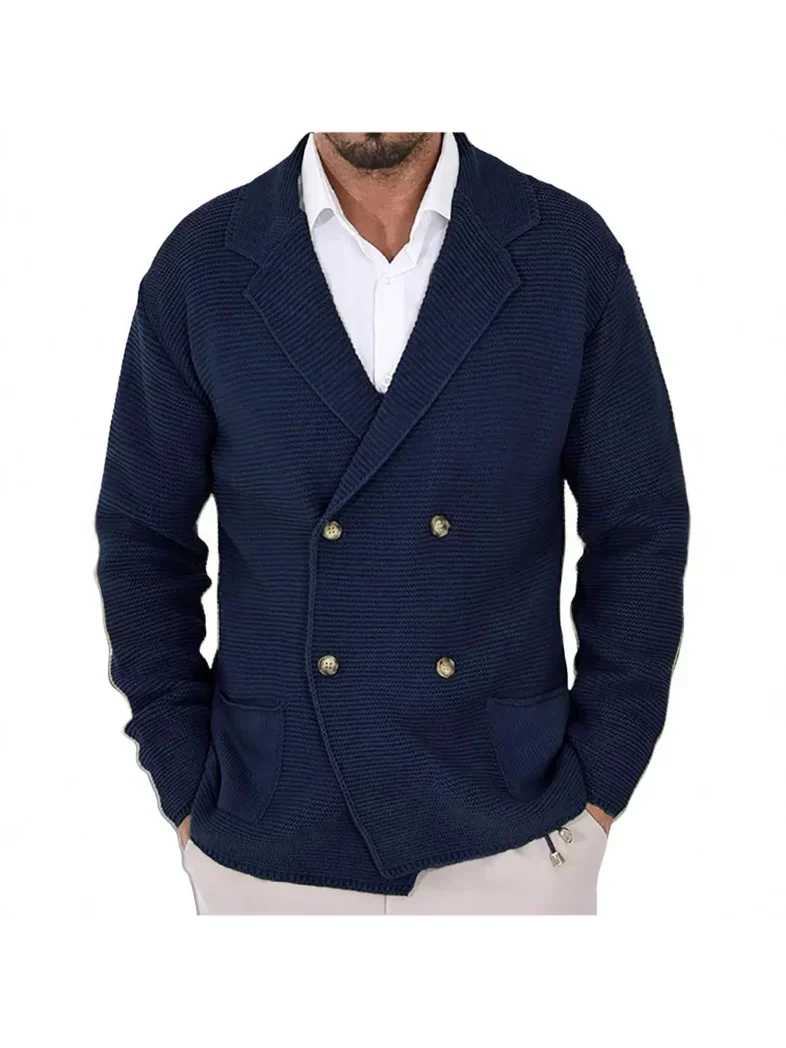 Cardigan pour hommes pull à revers manteau hommes tricot Cardigan pull affaires Style décontracté léger printemps automne manteau 2025