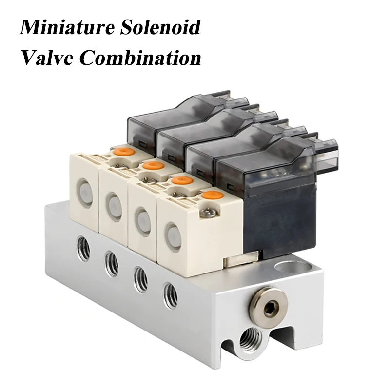 Miniature Pneumatic Solenoid Valve Combination AC220V Positive Pressure Negative Pressure Use 2/3 Way NC Valves DC12V DC24V