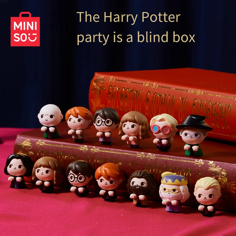 Miniso auténtico Mini Bean Harry Potter fiesta cápsula caja ciega una caja de dos colgantes de ordenador caja misteriosa regalo para niños