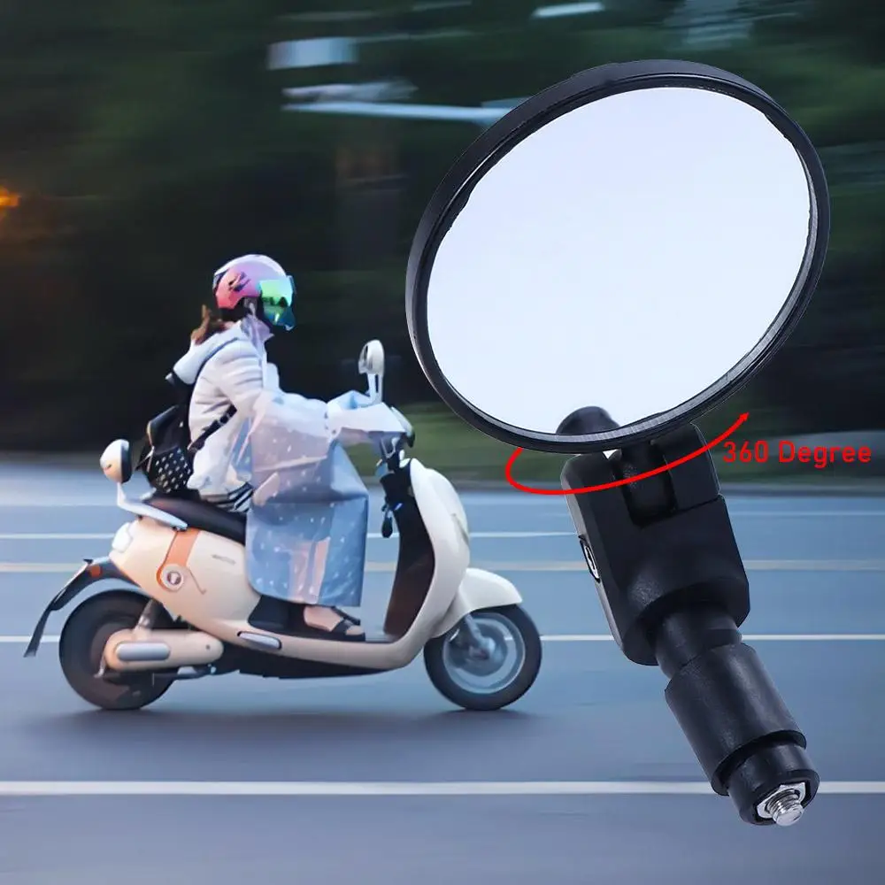 1 Pc Durable Black Rotatable Round Spherical Curved Mirror Wide Angle Outdoor Cycling Convex Rearview Mirror Sports Equipment