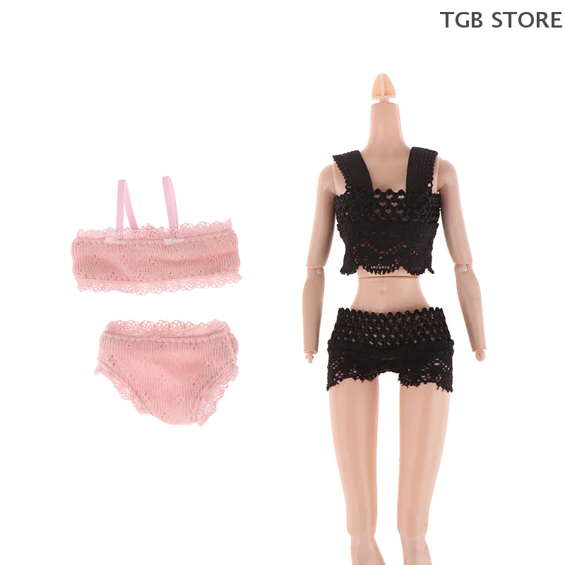 1/6 30cm renda roupa interior sutiã briefs pijamas conjunto bonecas fingir jogar boneca roupas terno boneca do miúdo decoração acessórios