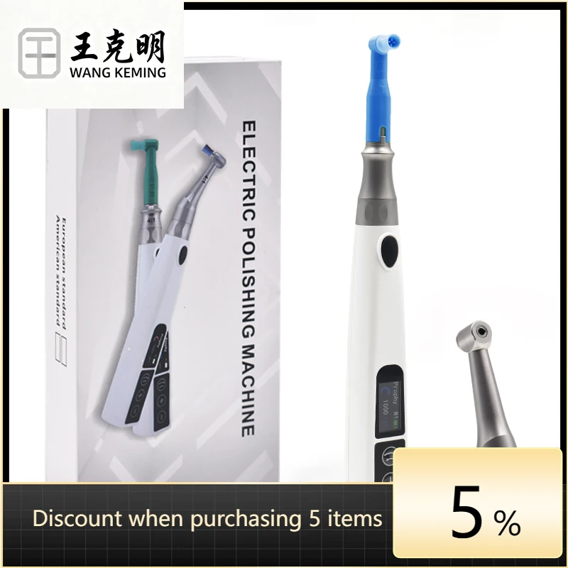 

den tal Electric Cordless Prophy Handpiece 2 in 1 4:1 Contra Head and Straight with Disposable Prophy Brush Polishing Machine