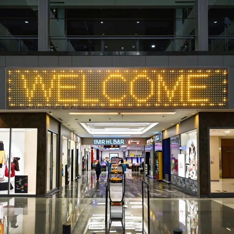 Advertising  Message Display Screen Semi-outdoor Welcome Billboard for Store P10 LED Message Scrolling Sign