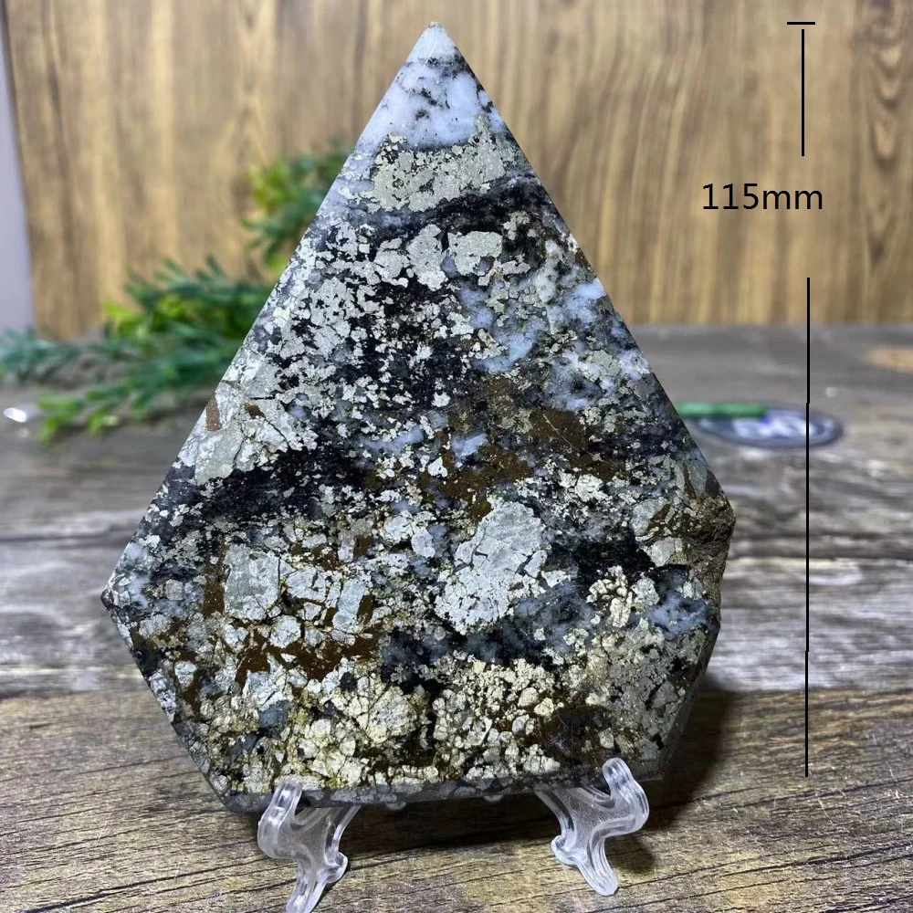 Crystal Natural Marcasite Agate Point Flame Rhombus Stone Quartz Minerals Home Healing High Energy Quality Reiki Decoration